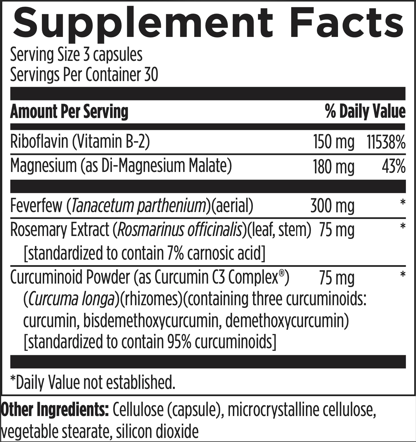 Designs for Health Migranol Curcumin Complex 240g packaging