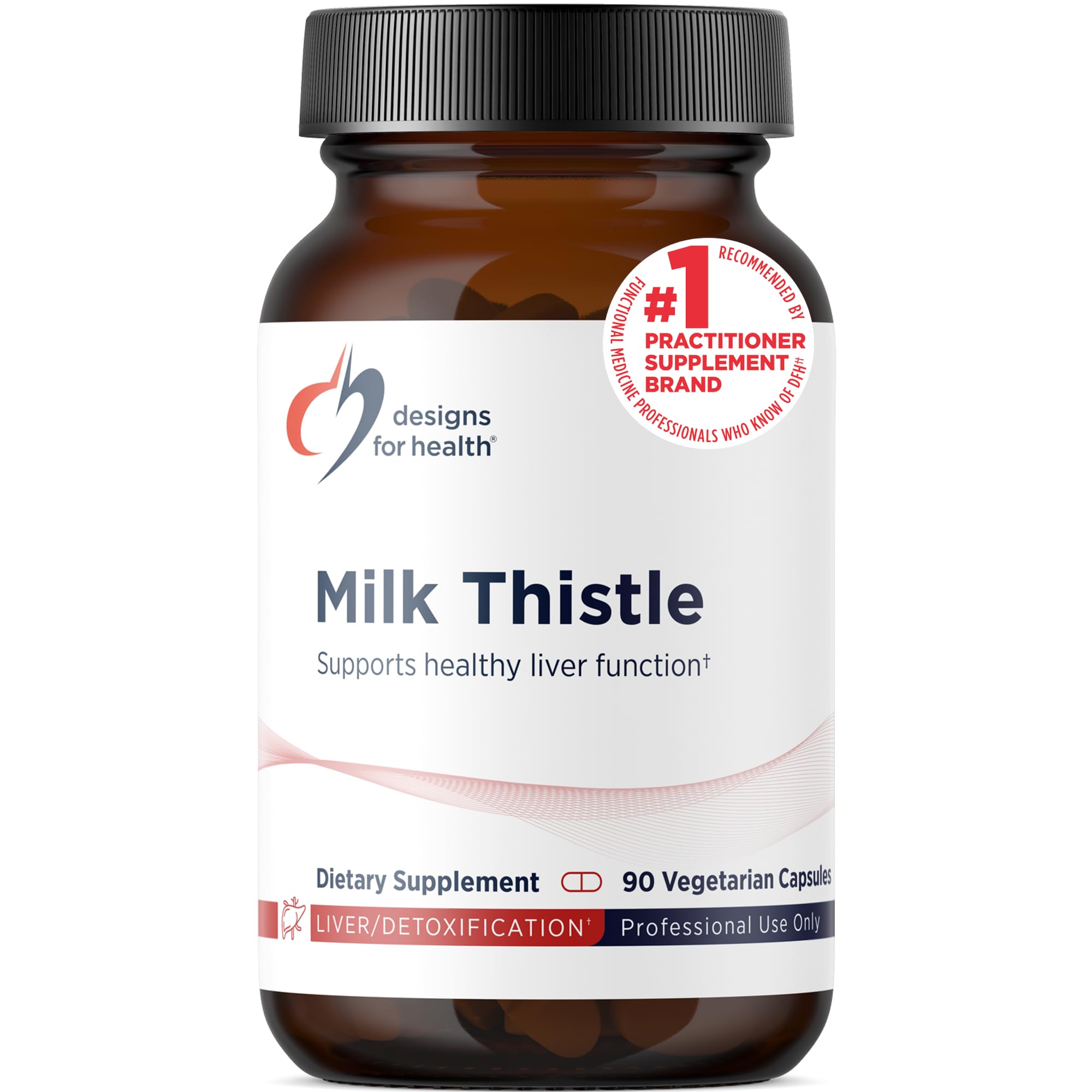 Designs for Health Milk Thistle capsules front view