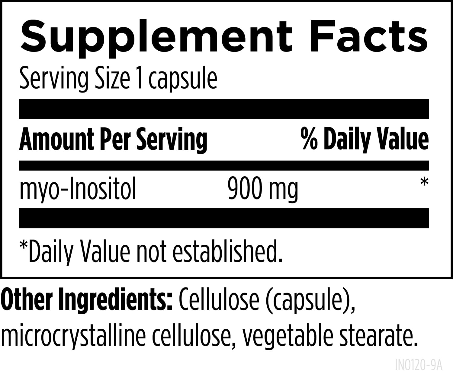 Designs for Health Myo Inositol 900mg Capsules bottle with label