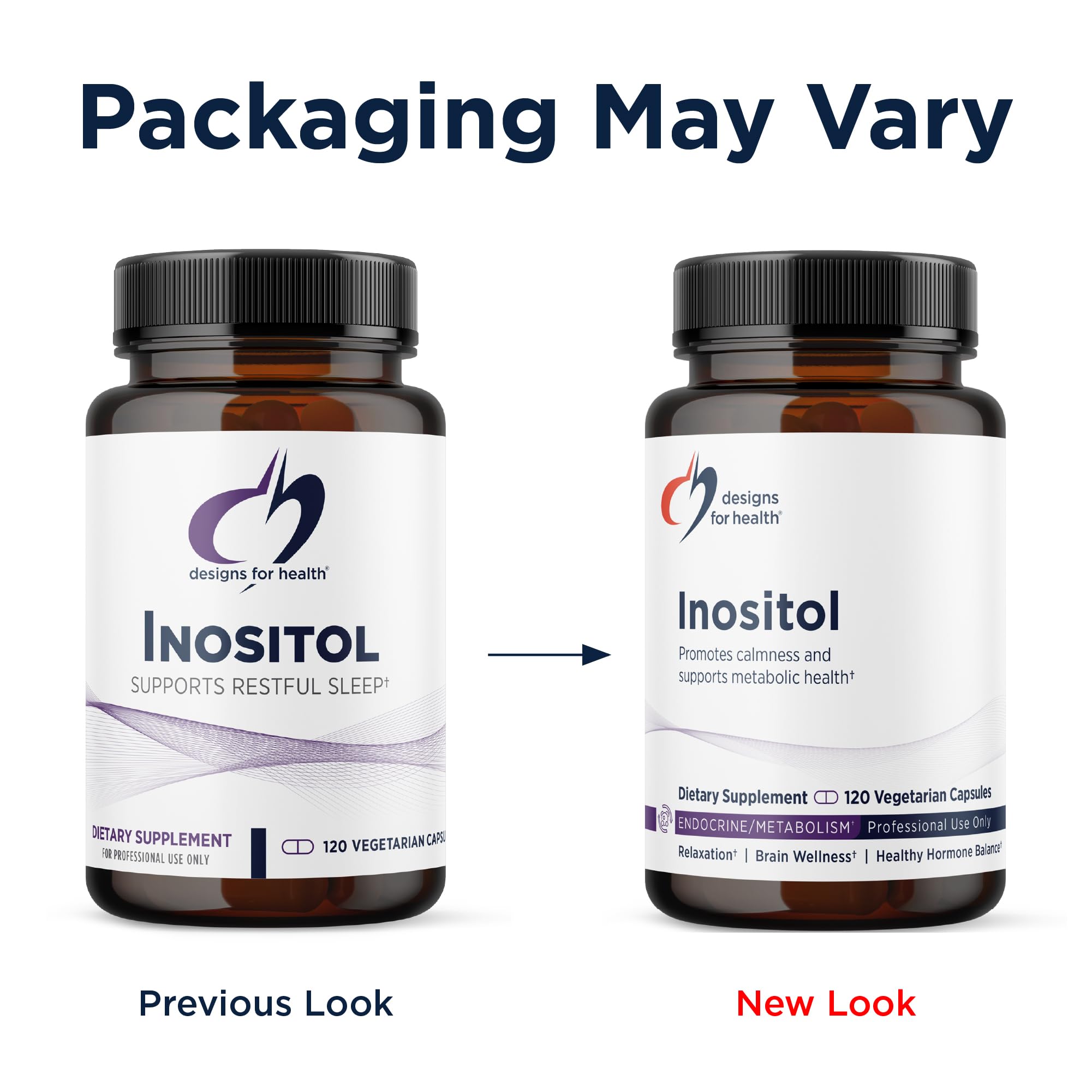 Designs for Health Myo Inositol 900mg Capsules on a wooden table