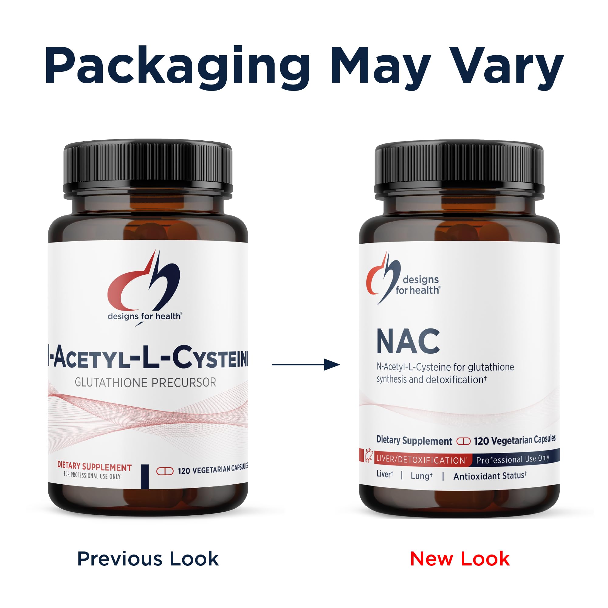 Designs for Health N-Acetyl Cysteine 900mg Capsules bottle with label