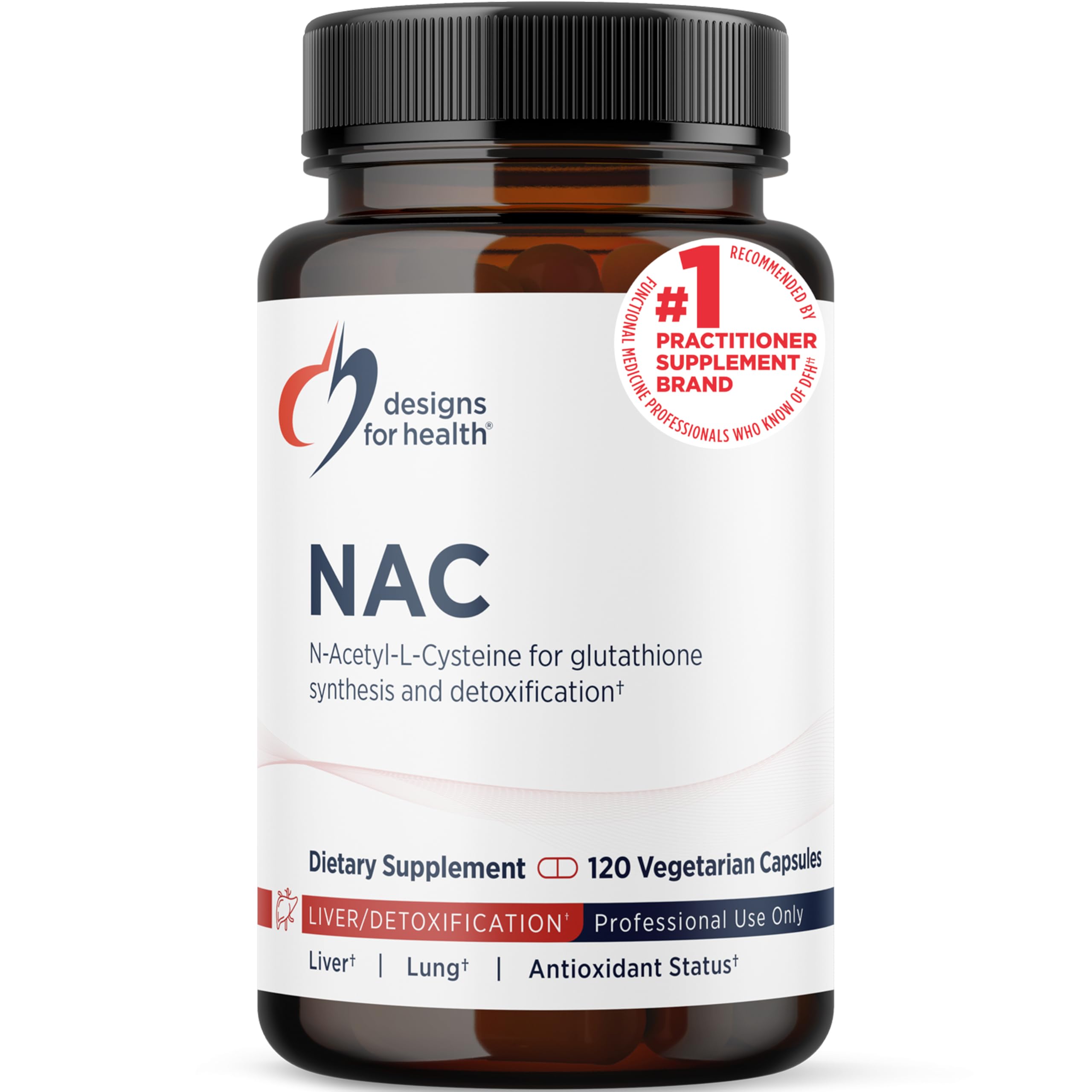 Designs for Health N-Acetyl Cysteine 900mg Capsules front view