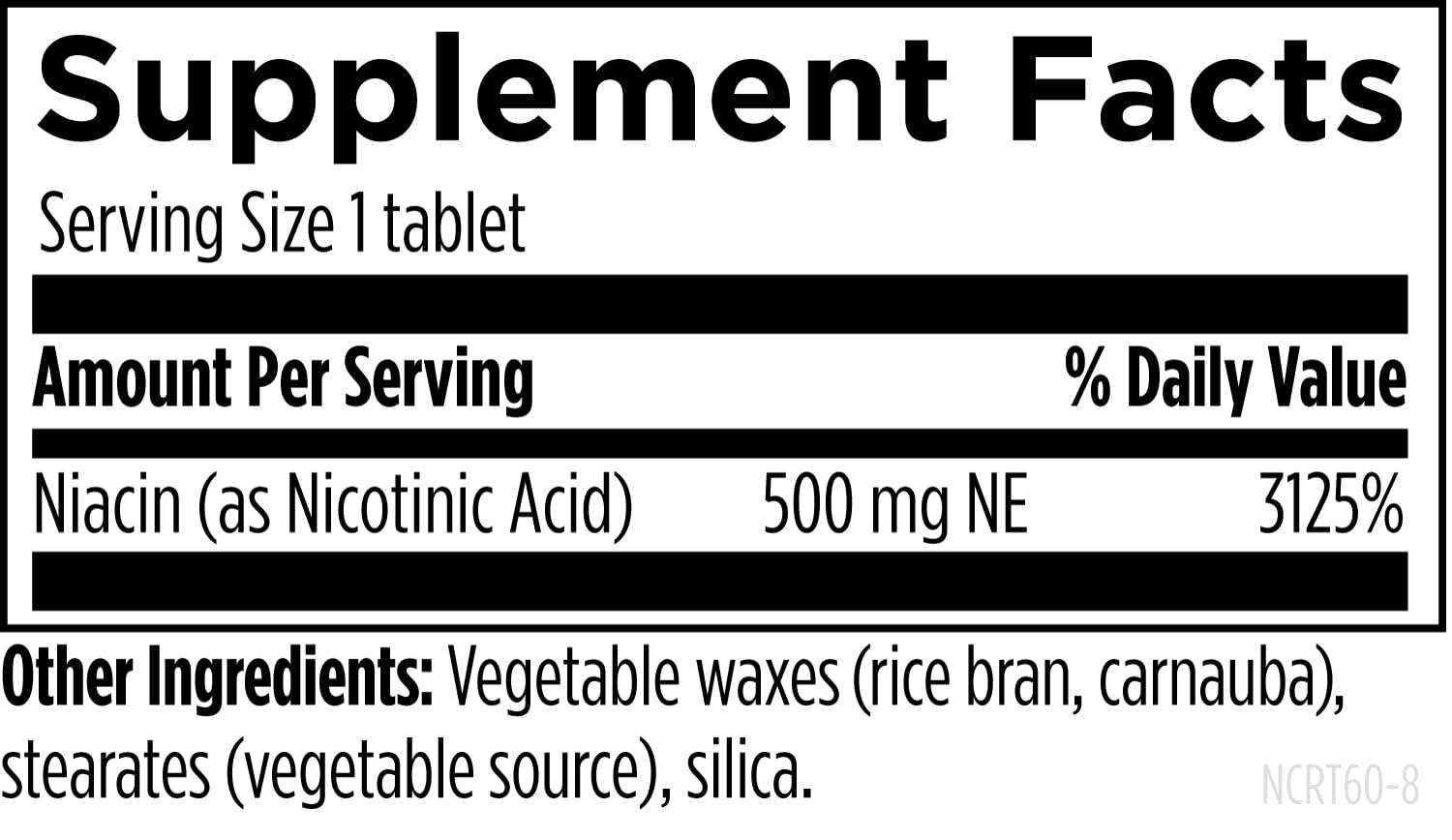 Designs for Health Niacin CRT 500mg slow release tablet packaging