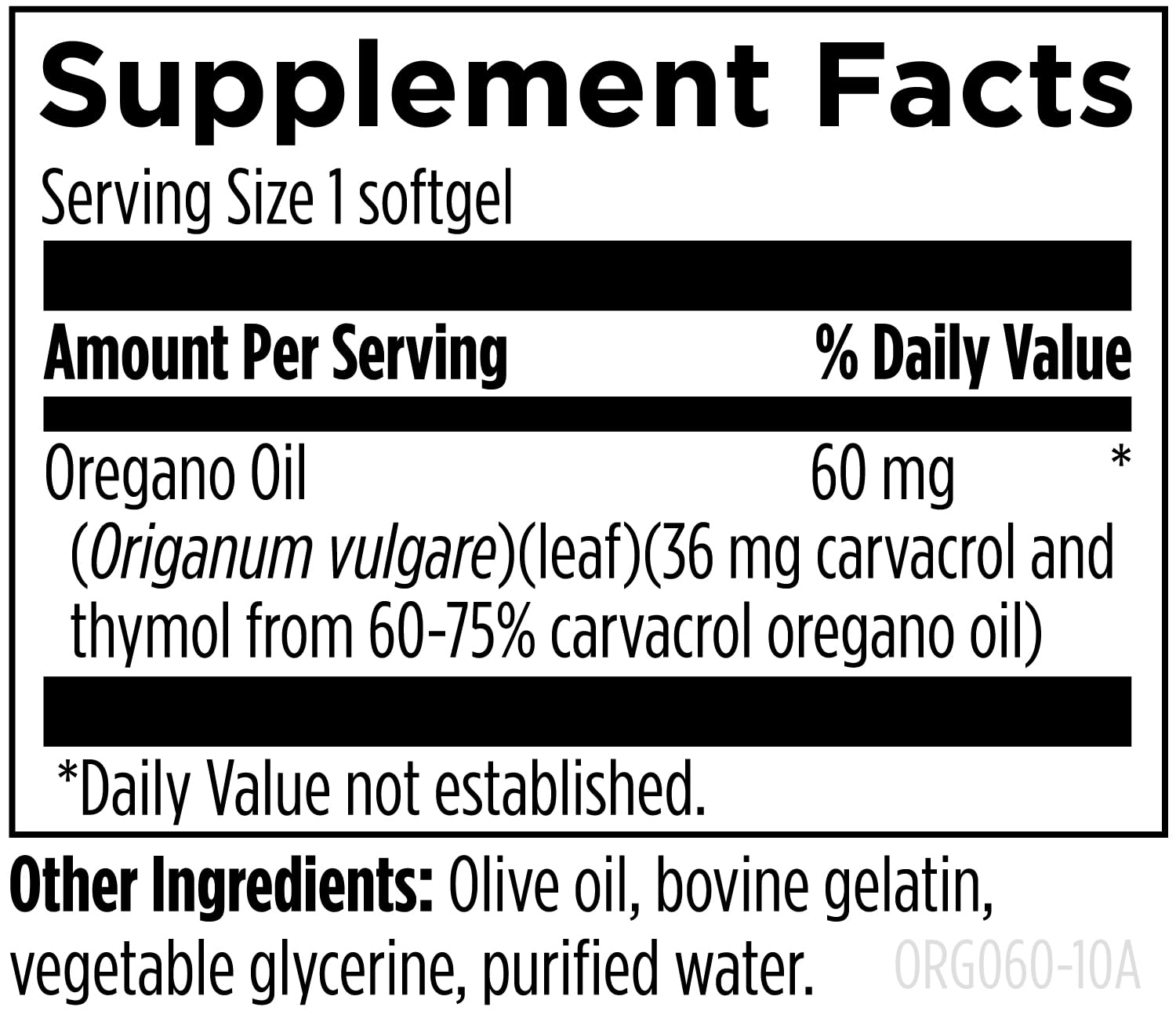 Designs for Health Oil of Oregano Softgels 36mg side view