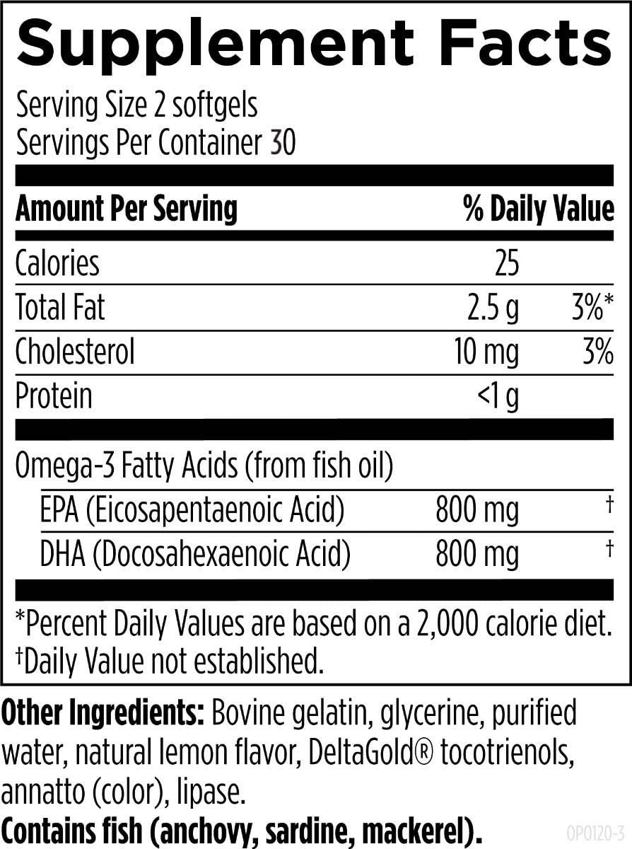 Designs for Health Omega-3 Fish Oil Supplement side view
