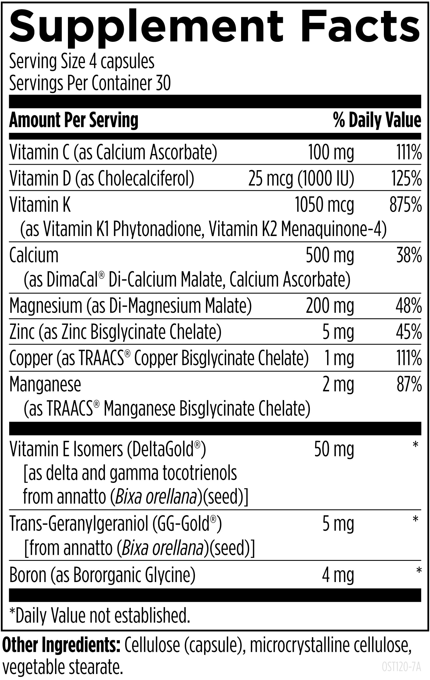 Designs for Health OsteoForce supplement ingredients list