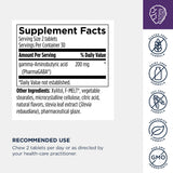 Designs for Health PharmaGABA Chewable Supplement on a wooden table