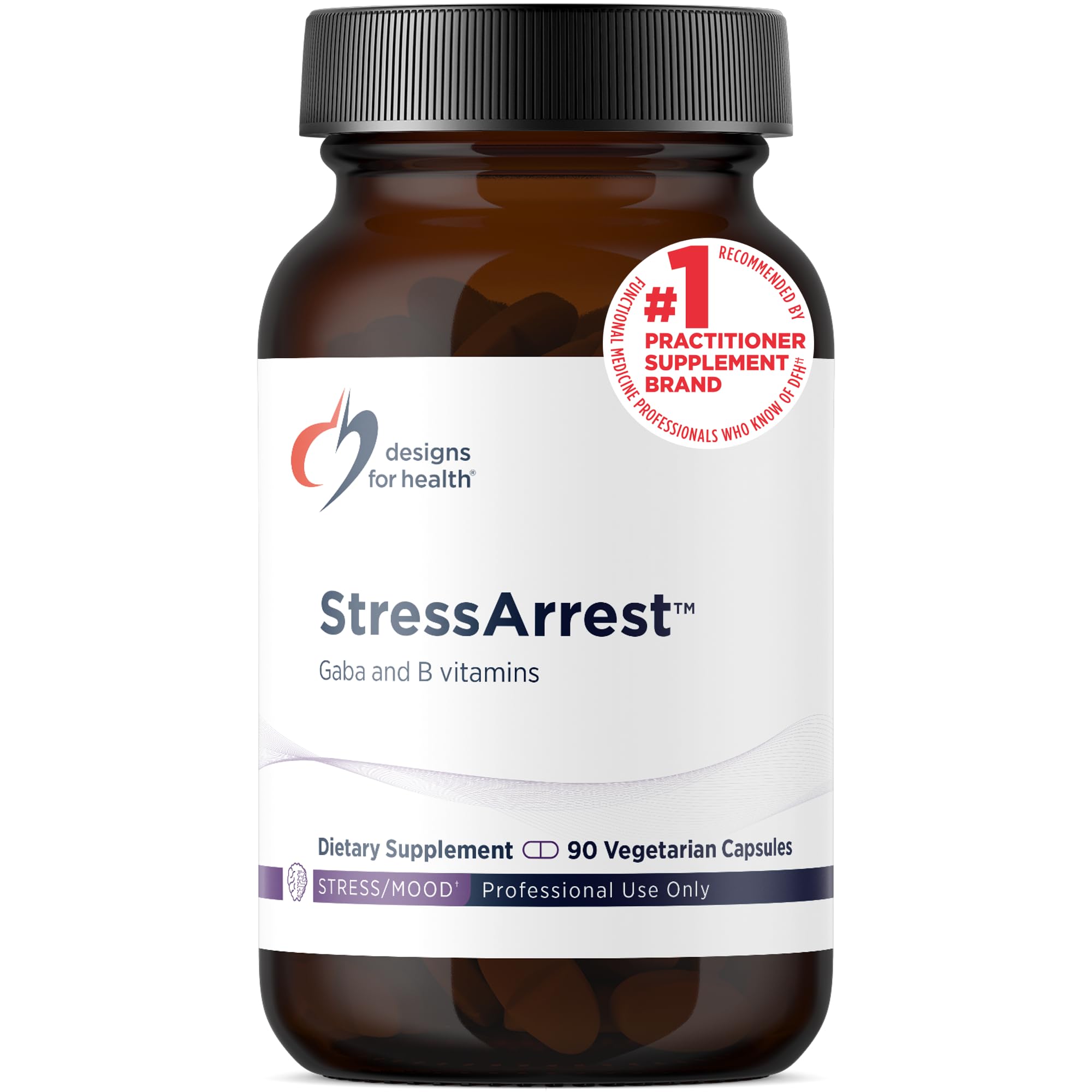 Designs for Health StressArrest B3 (Niacin) Supplement front view