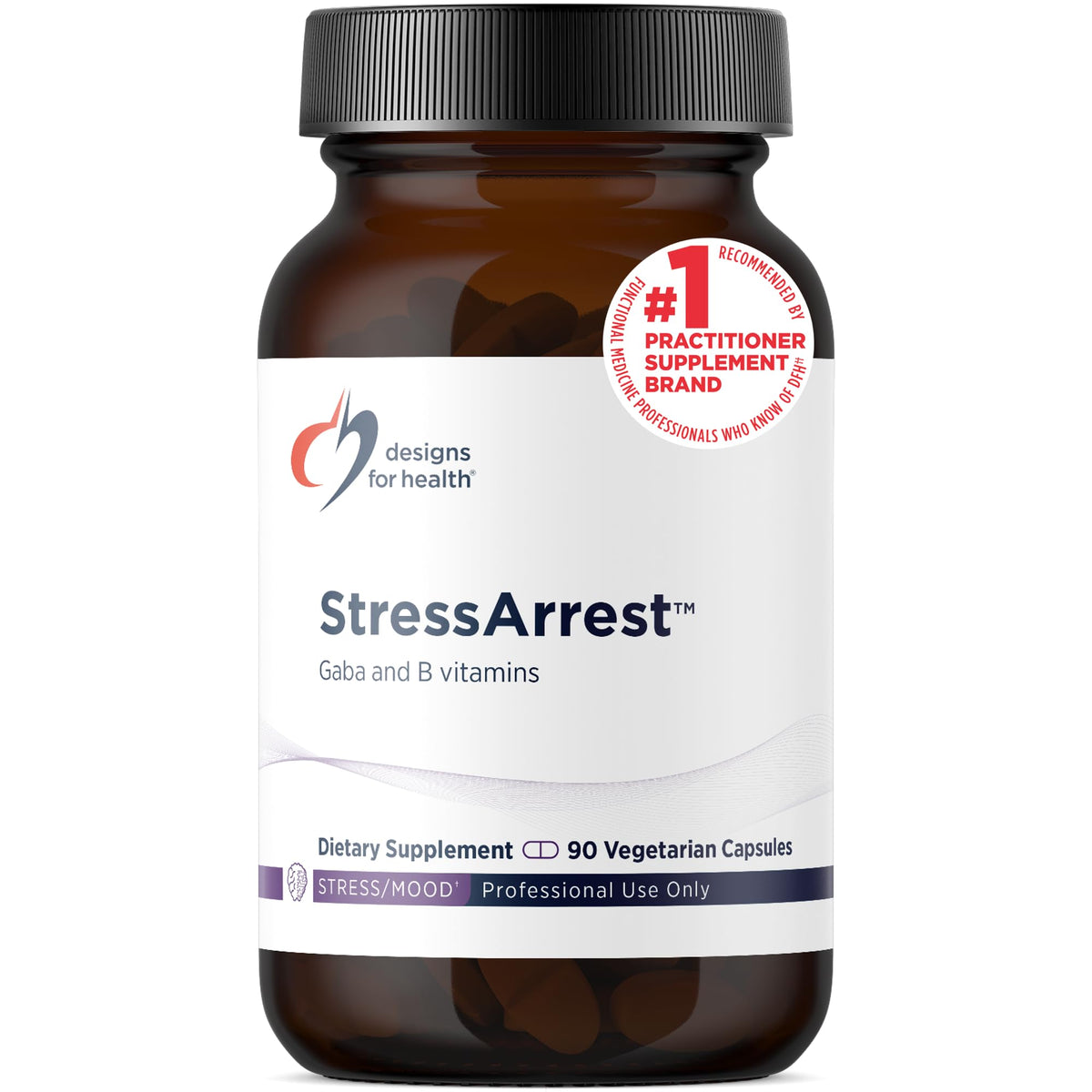 Designs for Health StressArrest B3 (Niacin) Supplement front view