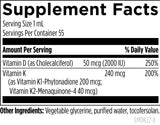 Designs for Health Vitamin D3 & K2 Liquid 2000 IU bottle with cap