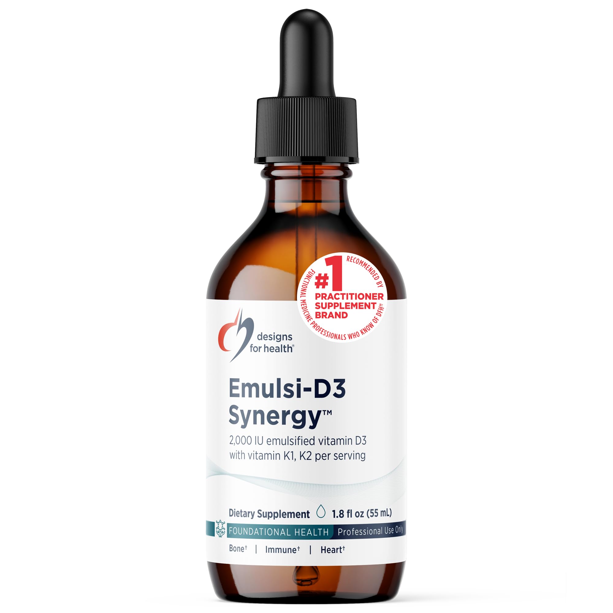 Designs for Health Vitamin D3 & K2 Liquid 2000 IU front view
