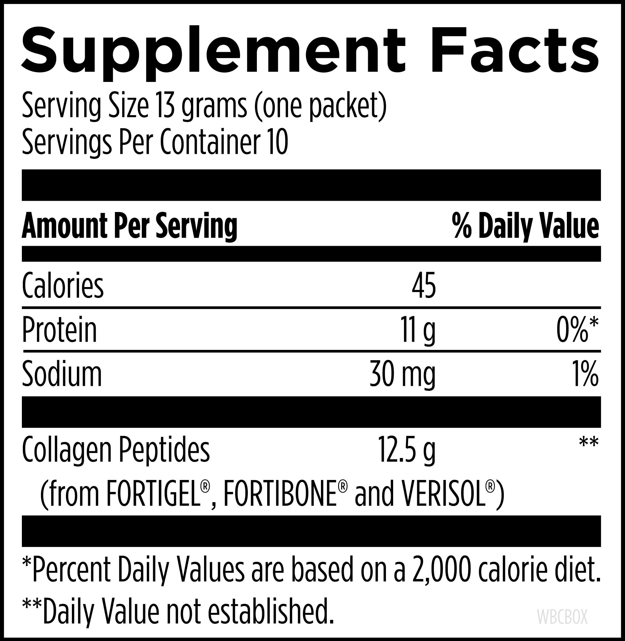 Designs for Health Whole Body Collagen 181g nutritional information