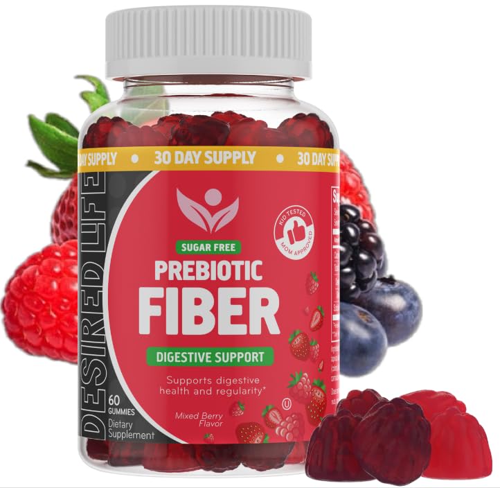 Desired Life Prebiotic Gummies displayed with other supplements