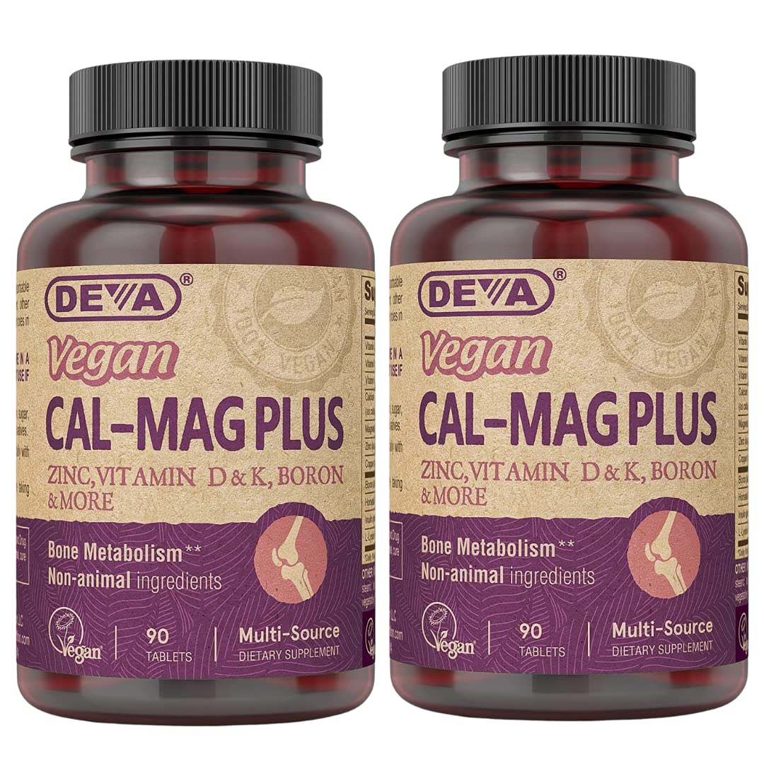 DEVA Calcium Magnesium Plus supplement front view with packaging