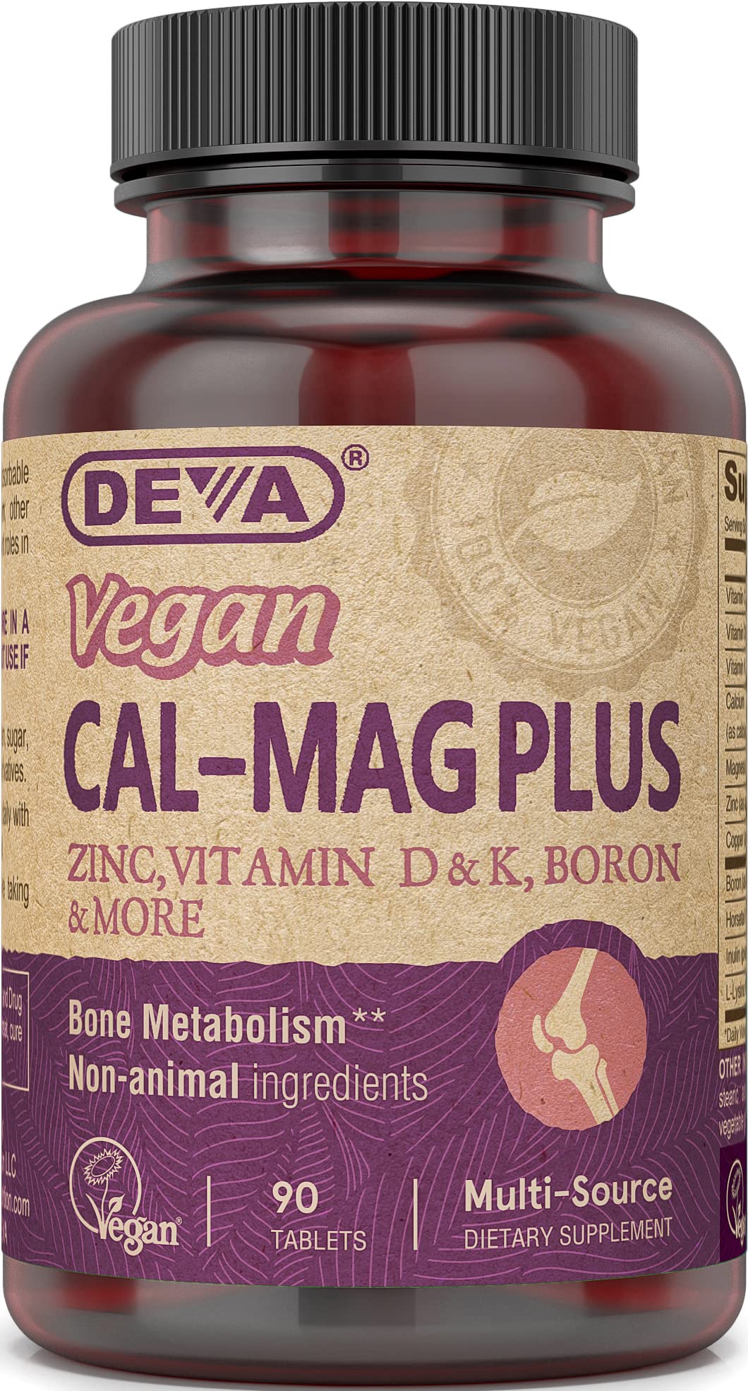 DEVA Calcium Supplement 168g front view with packaging