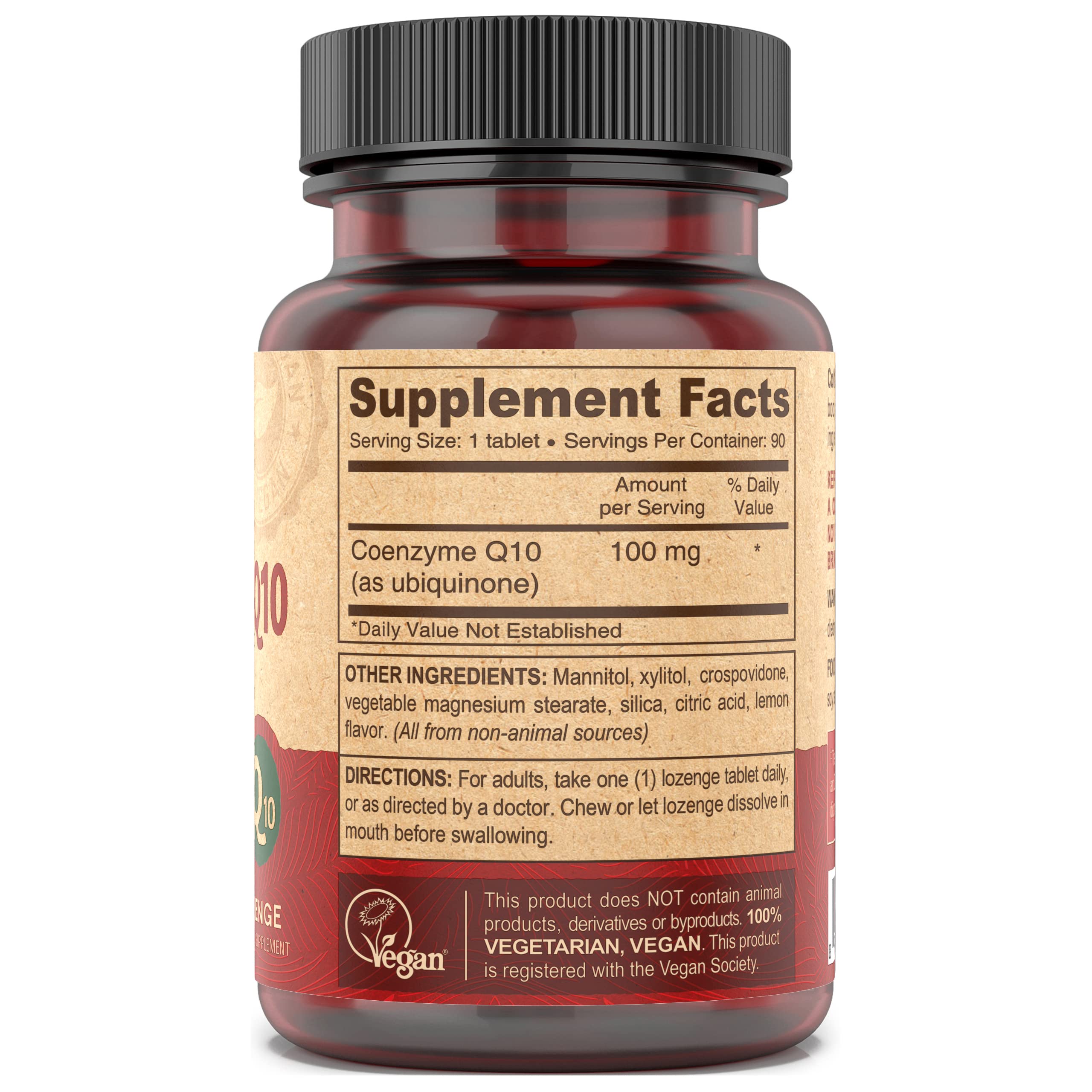 DEVA Coenzyme Q10 Vegan Lozenge 100mg close-up of lozenge