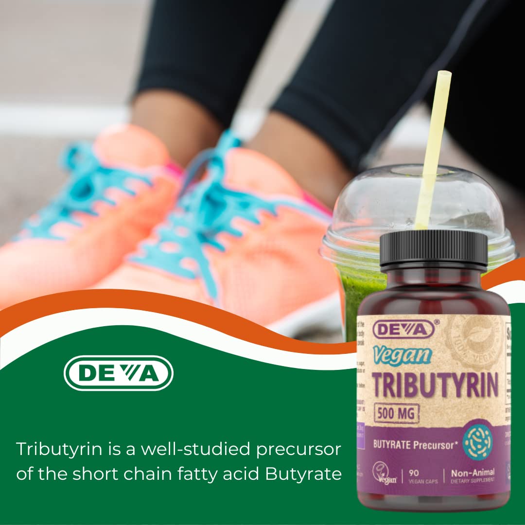 DEVA Tributyrin Butyrate Precursor 500mg capsules with organic orange oil