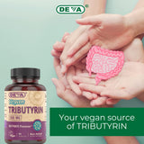 DEVA Tributyrin Butyrate Precursor 500mg vegan capsules with ingredients list