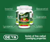 DEVA TUBA Vegan Multivitamin capsules on a wooden table