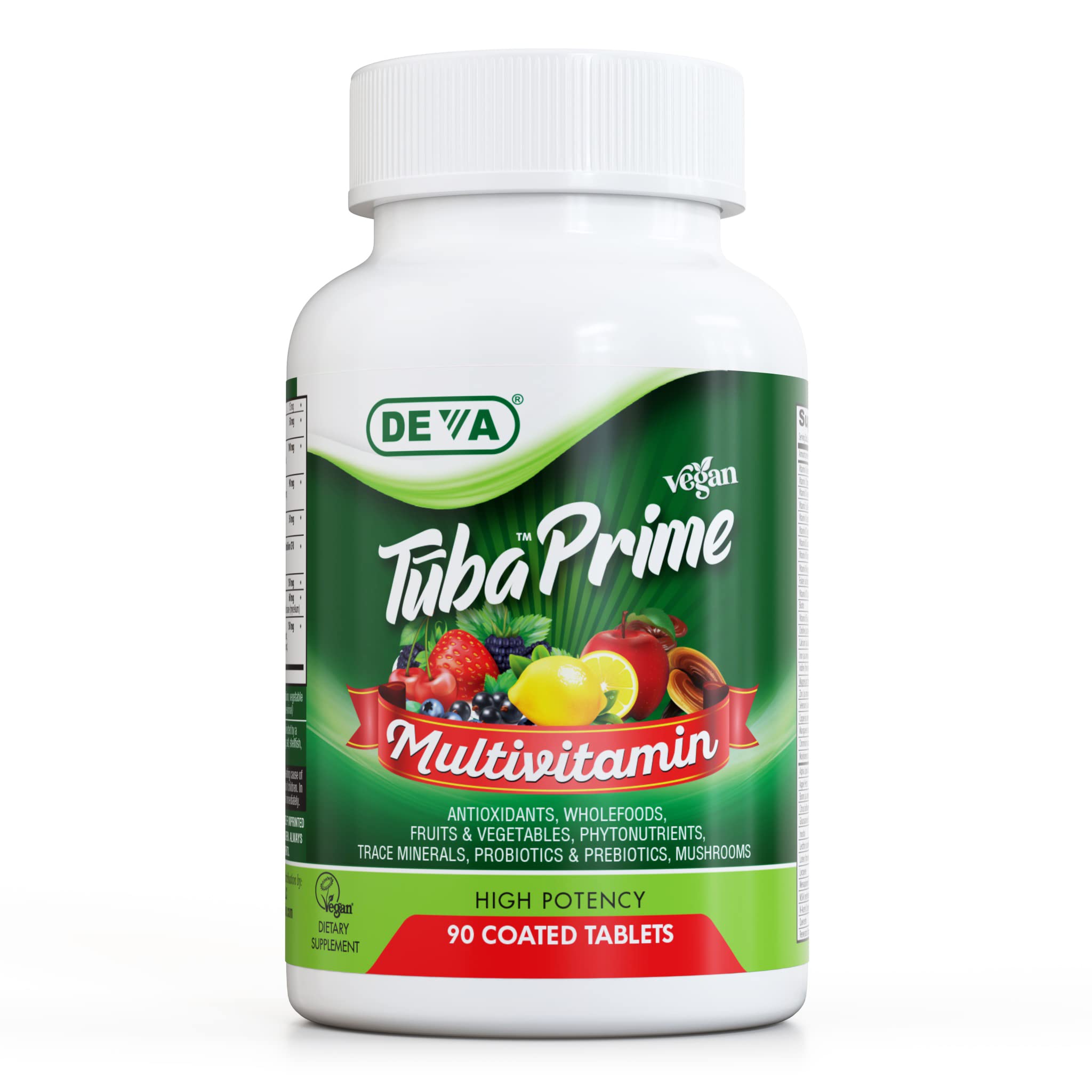 DEVA TUBA Vegan Multivitamin front view with packaging