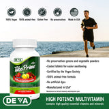 DEVA TUBA Vegan Multivitamin ingredients list on the back