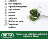 DEVA TUBA Vegan Multivitamin with greens and fruits ingredients