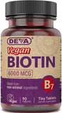 DEVA Vegan Biotin Supplement 6000 mcg front view