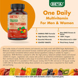 DEVA Vegan Multivitamin and Mineral Supplement with fresh vegetables