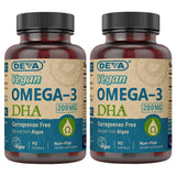 DEVA Vegan Omega-3 DHA Softgels front view packaging