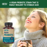DEVA Vegan Probiotic Capsules on a wooden table