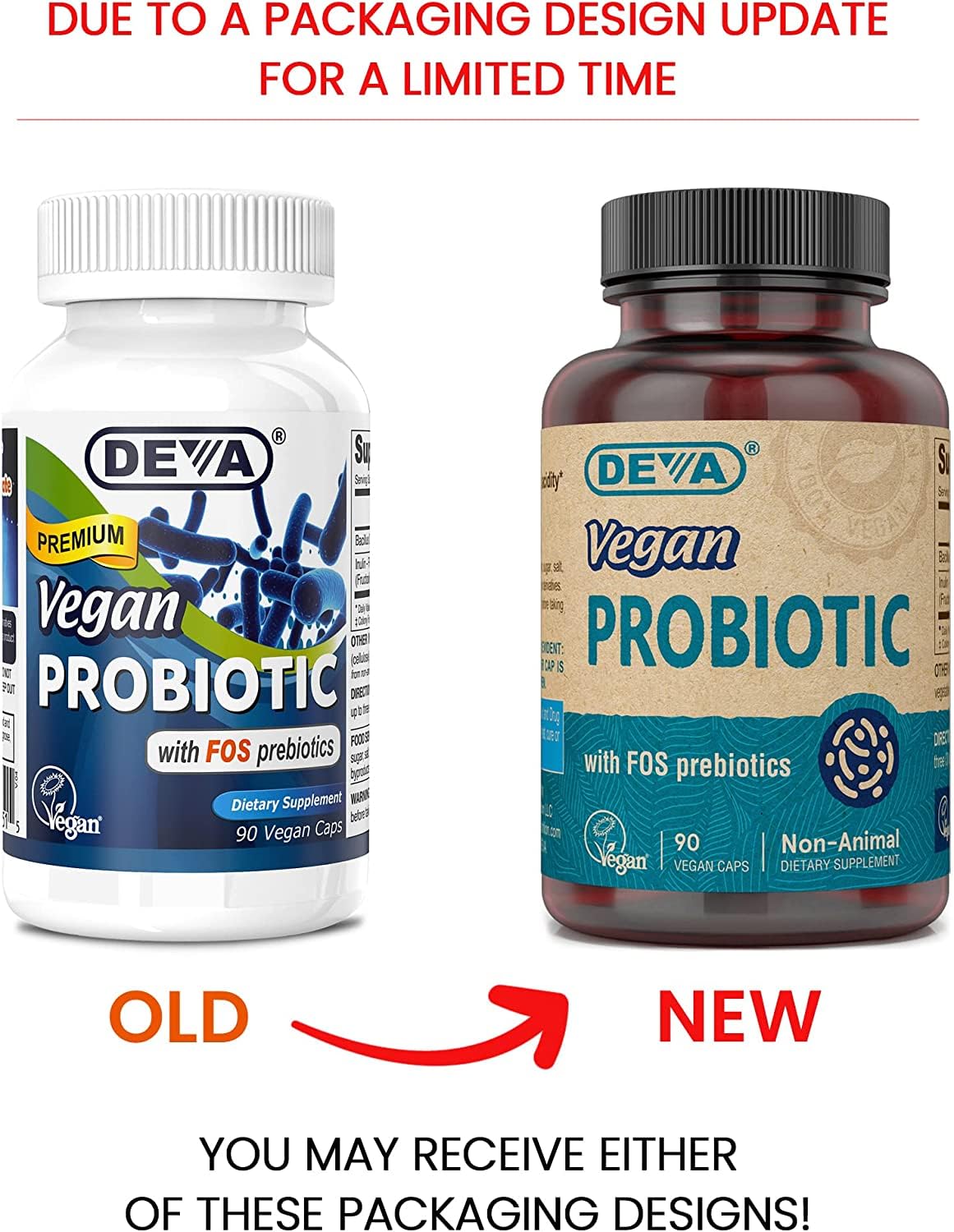 DEVA Vegan Probiotic with FOS Prebiotics capsule close-up