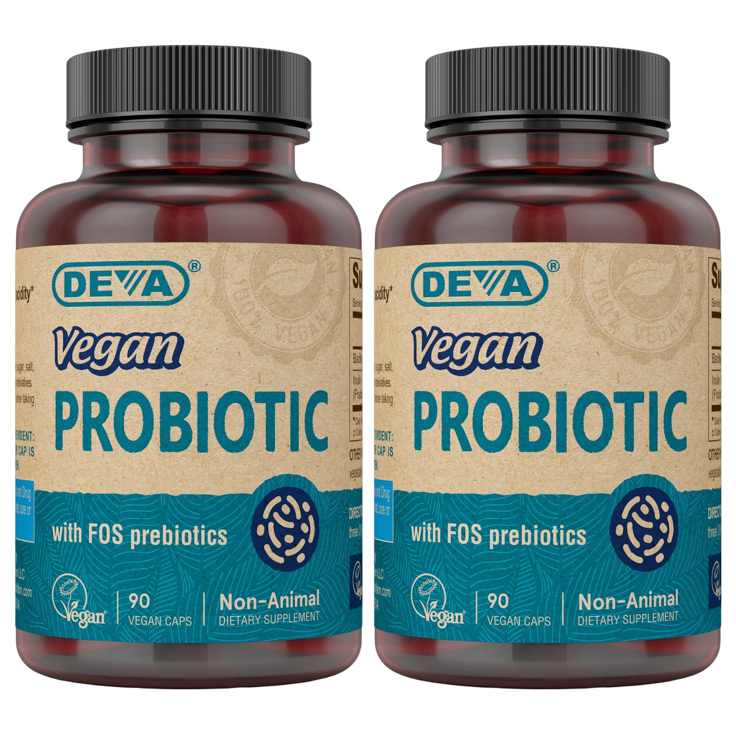 DEVA Vegan Probiotic with FOS Prebiotics front view