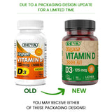 DEVA Vegan Vitamin D3 5000 IU side view showing label ingredients
