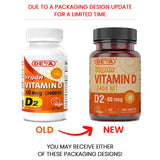 DEVA Vitamin D2 tablets packaging side view