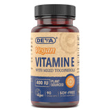 DEVA Vitamin E 400IU mixed tocopherols 90 vegan capsules front view