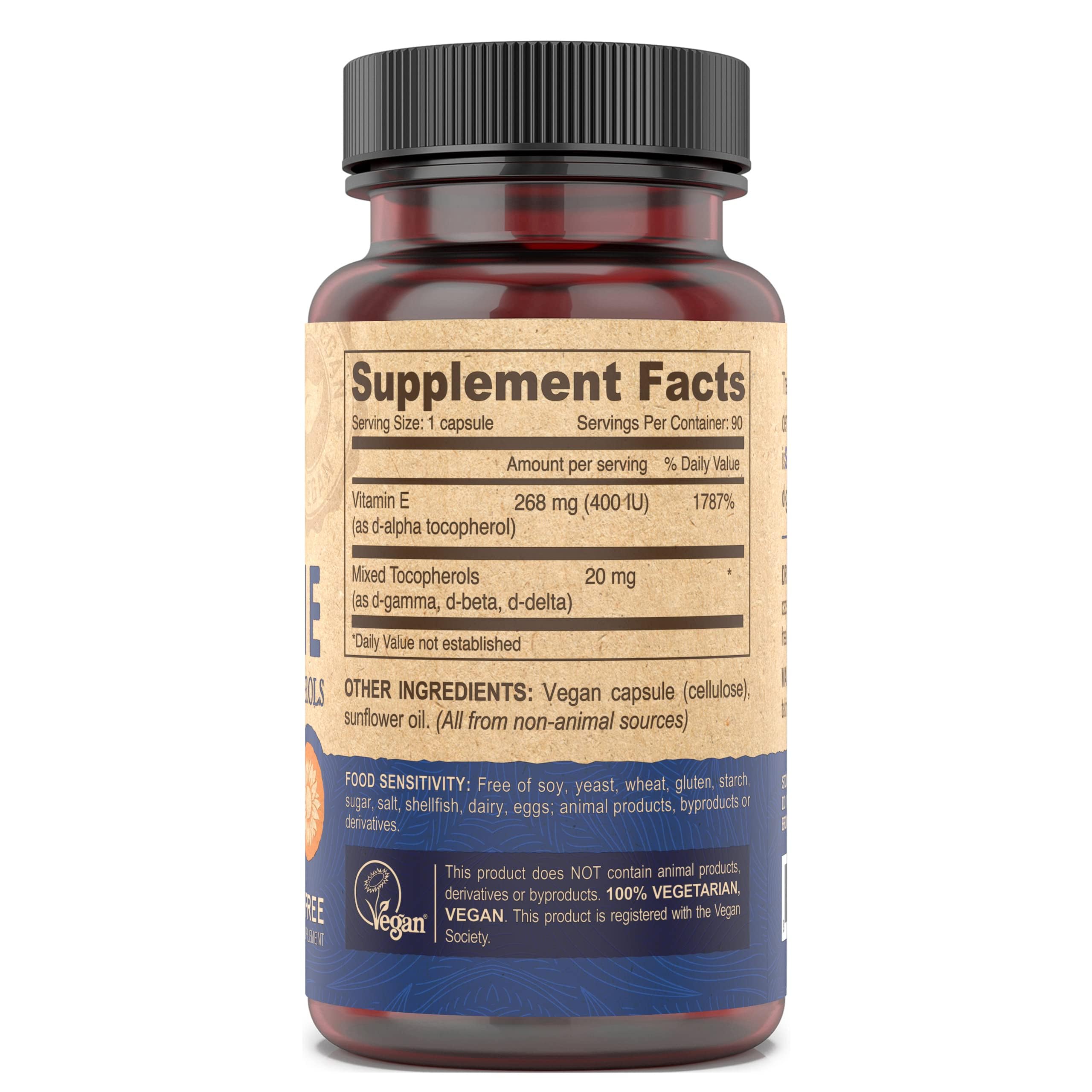 DEVA Vitamin E 400IU supplement bottle with label