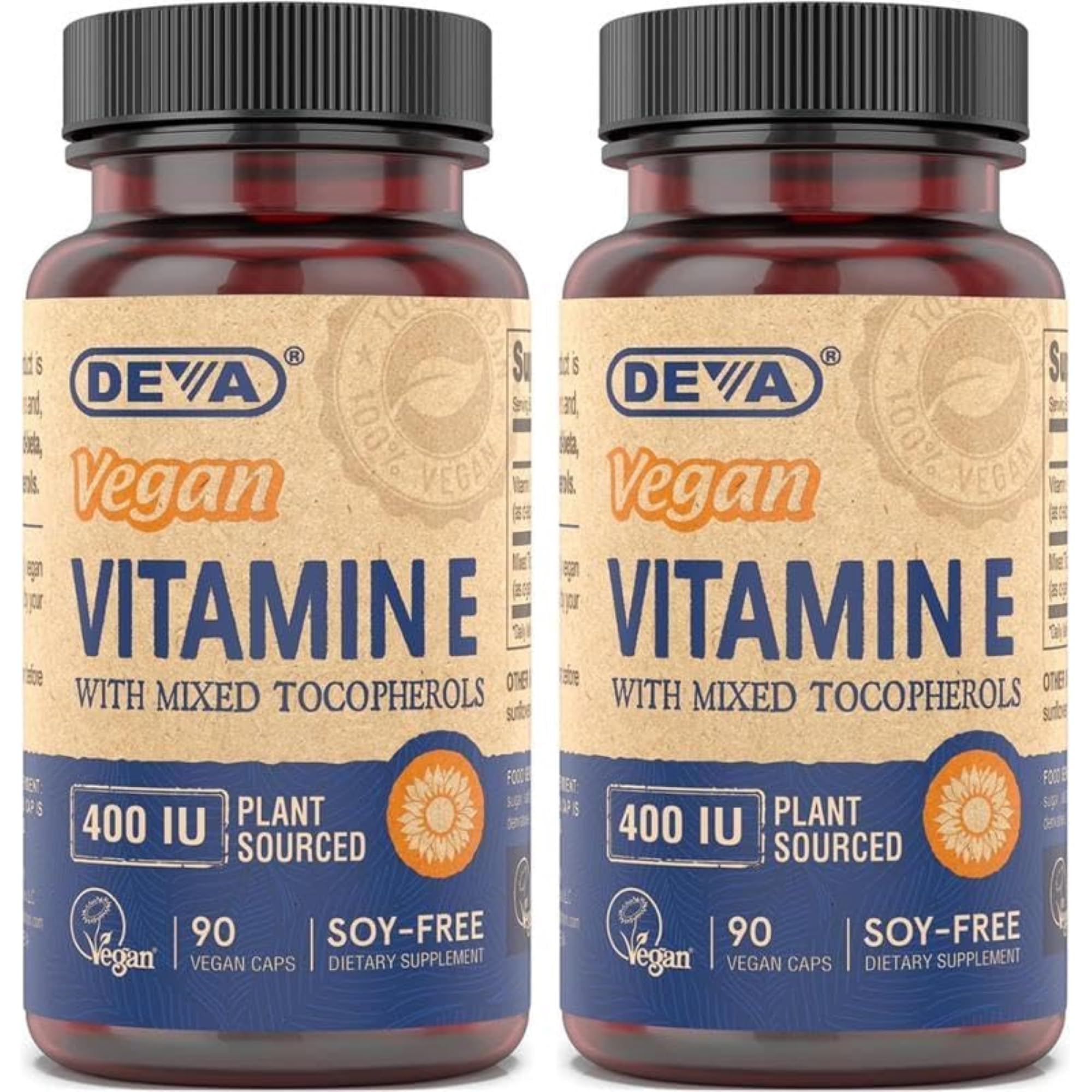 DEVA Vitamin E 400IU supplement front view