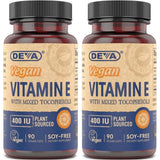 DEVA Vitamin E 400IU supplement front view
