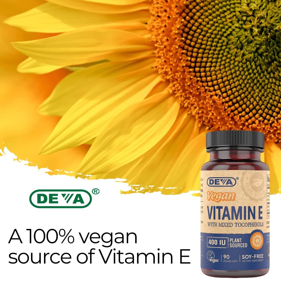 DEVA Vitamin E 400IU vegan capsule close-up
