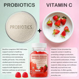 DEXOV Feminine Balance Gummies strawberry flavour close-up