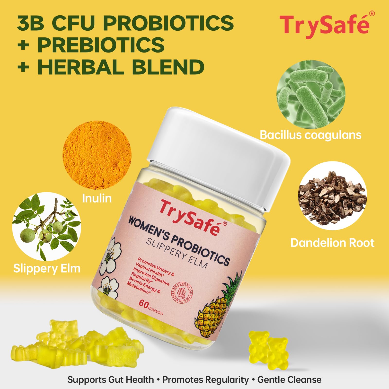 DFP Women's Probiotic Gummies close-up of gummies
