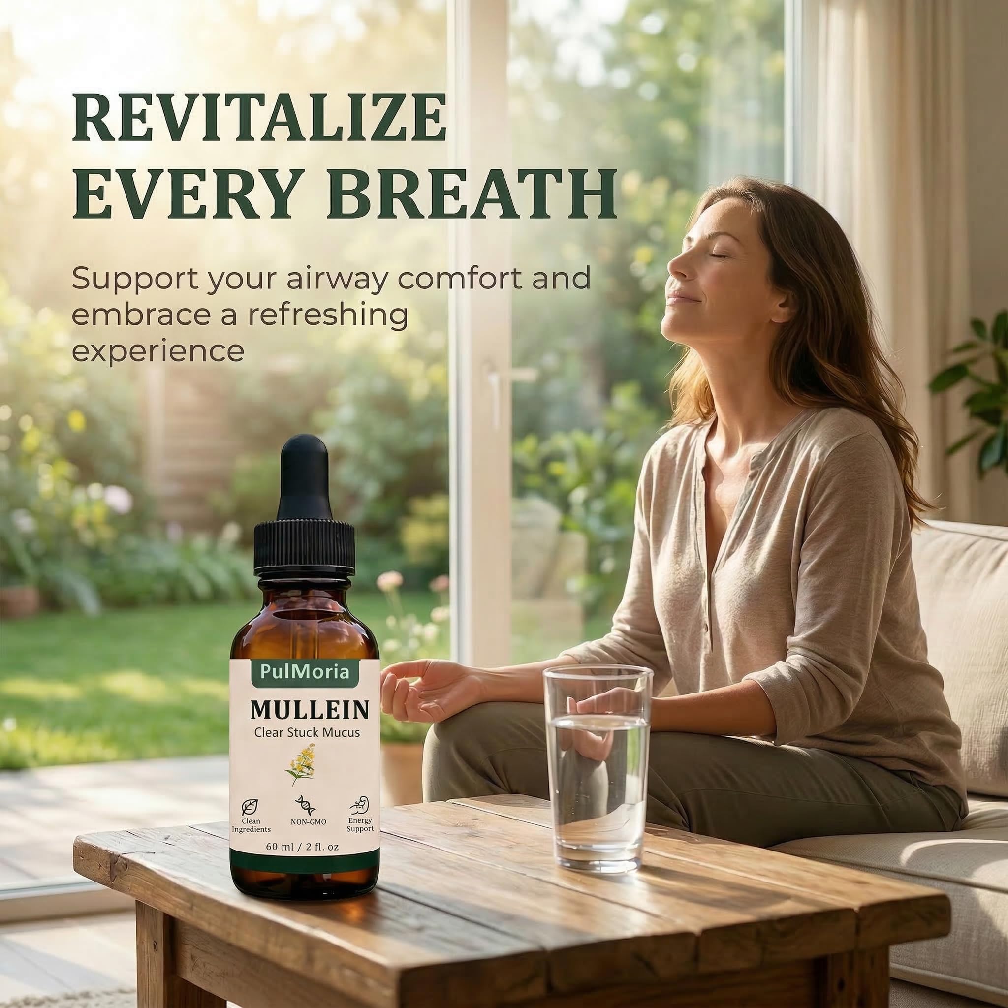 DFTLUUE Mullein Herbal Supplement 150g liquid drops side view