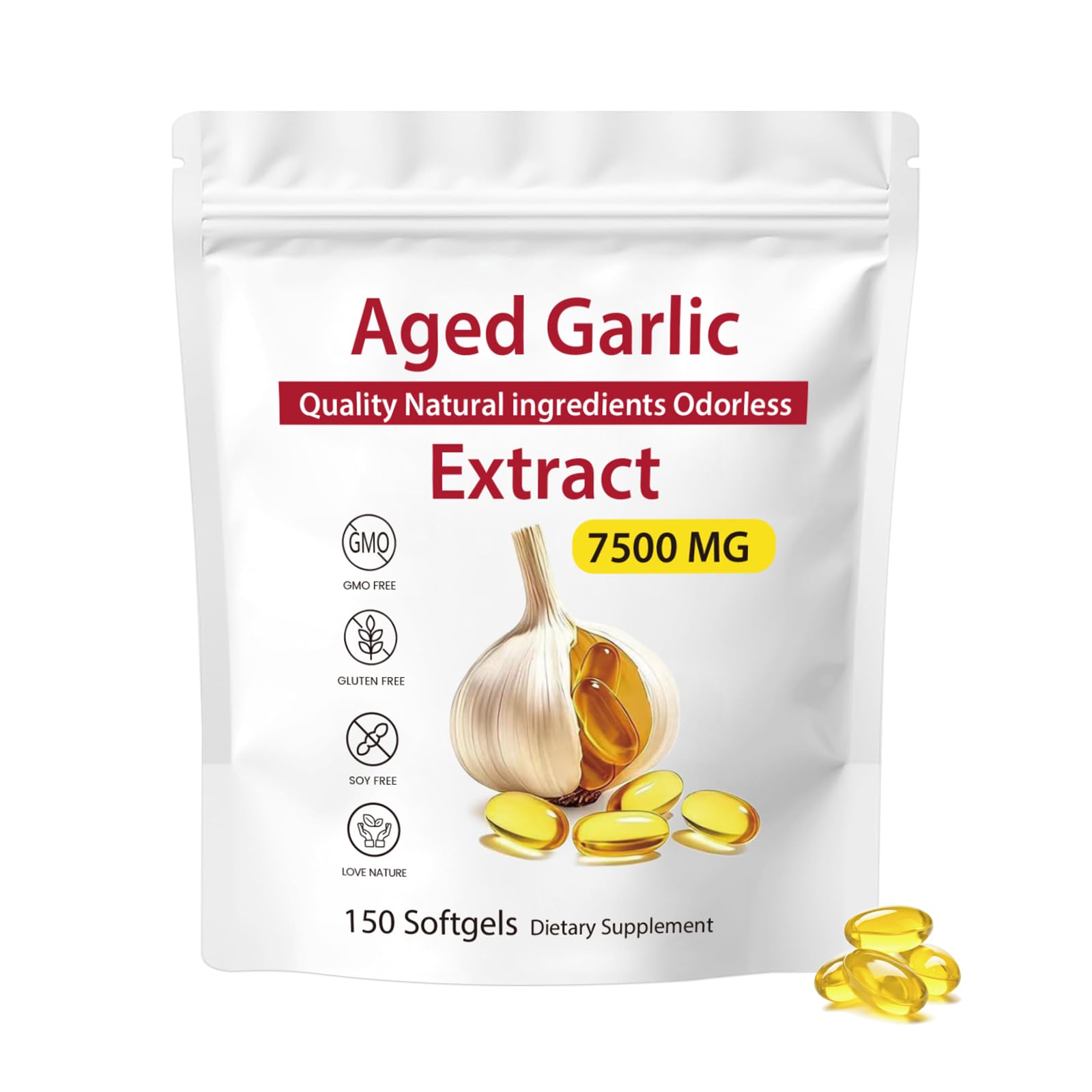 Dgtkayi Odourless Aged Garlic Extract Softgels front view