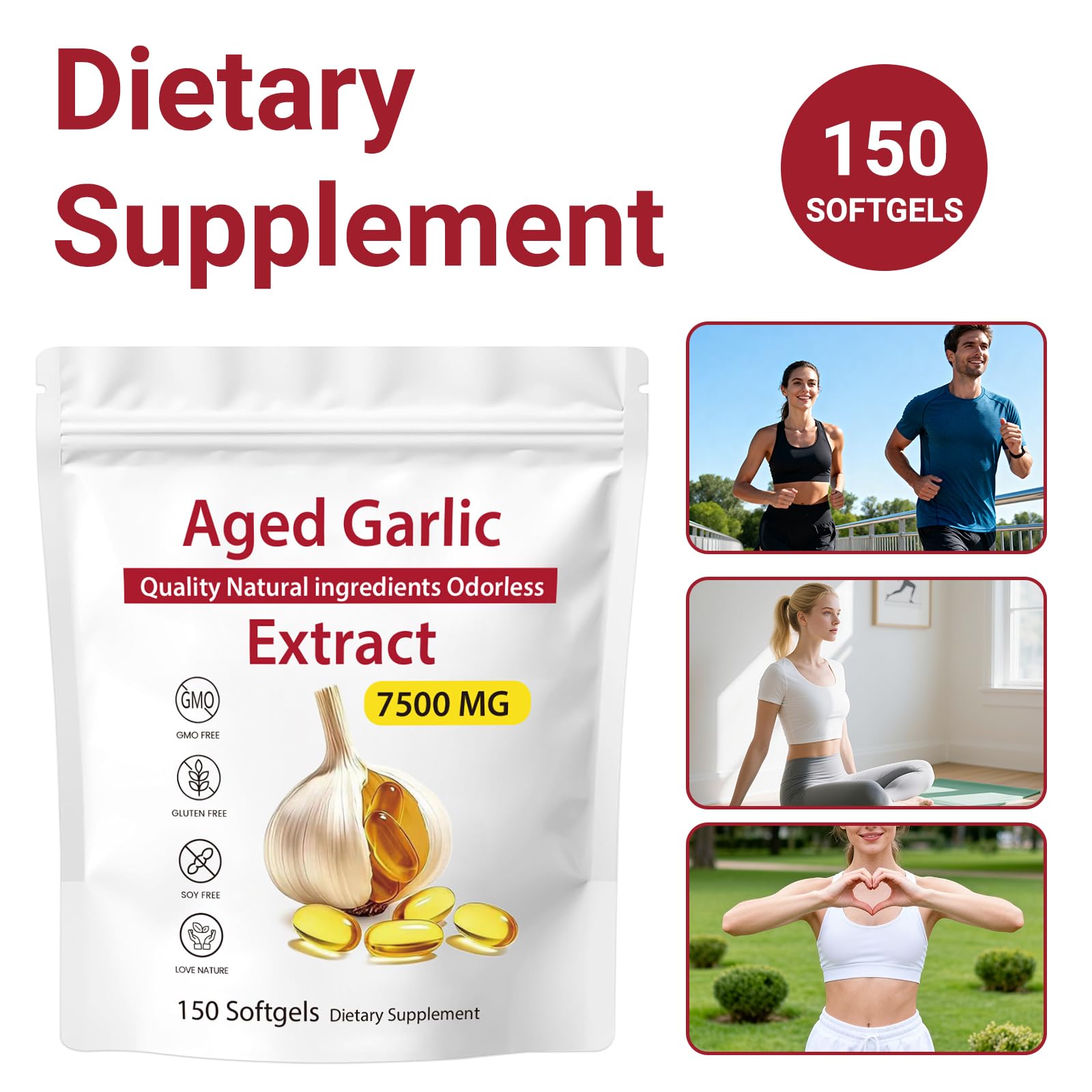Dgtkayi Odourless Aged Garlic Extract Softgels with herbs