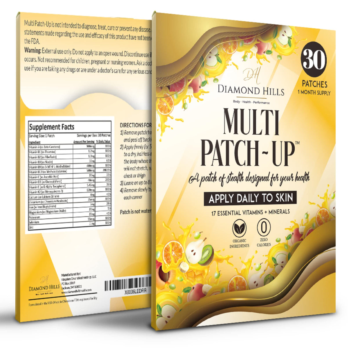 Diamond Hills Multivitamin Patches 30 Count front view