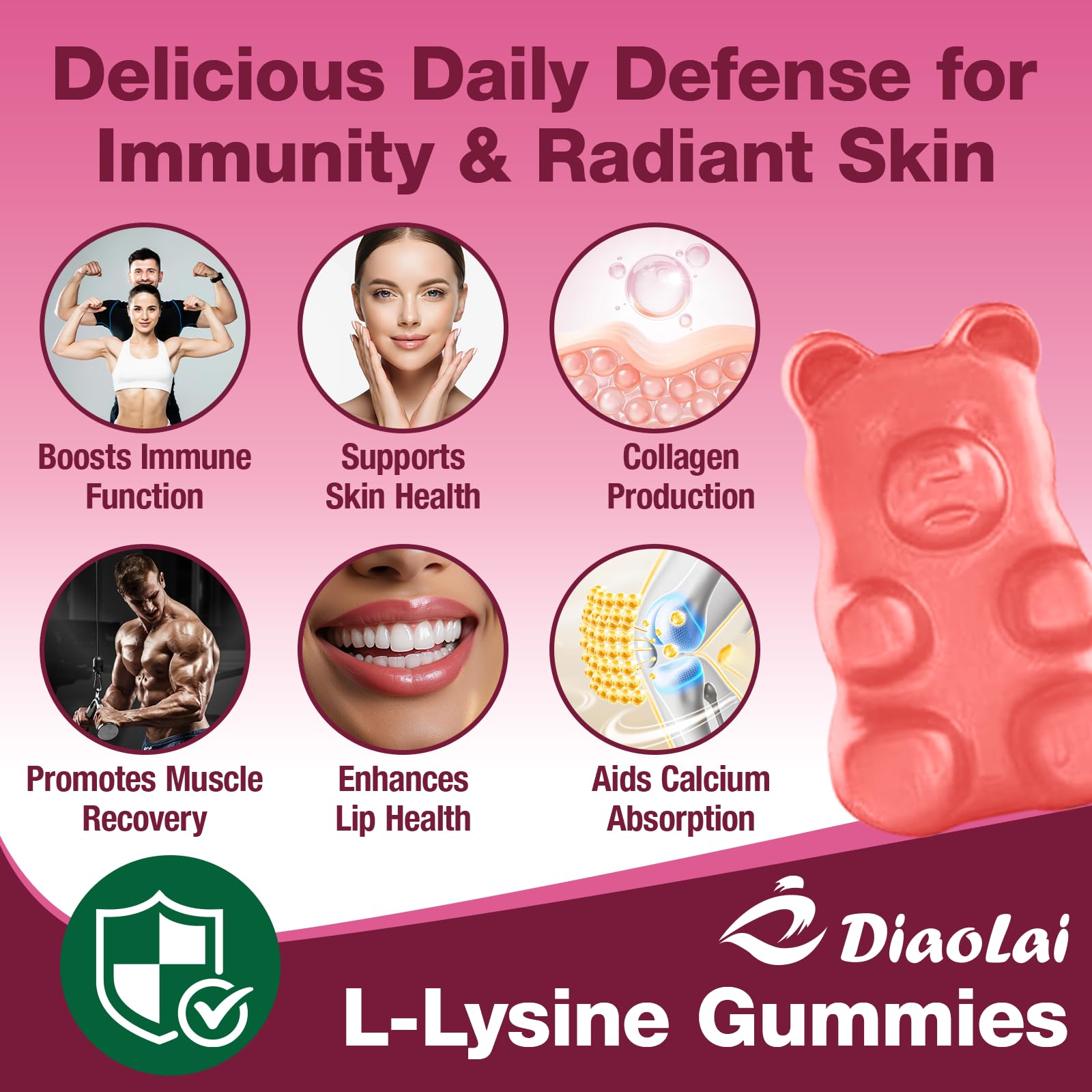 DIAOLAI L-Lysine Gummies 1200mg nutritional information