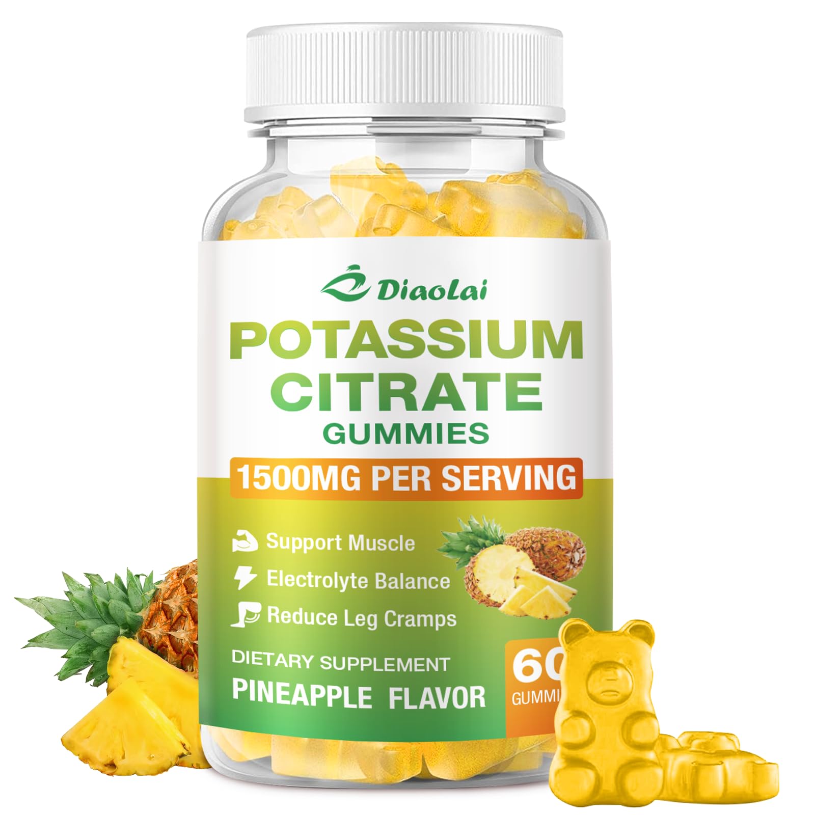 DIAOLAI Potassium Citrate Gummies 1500mg front view