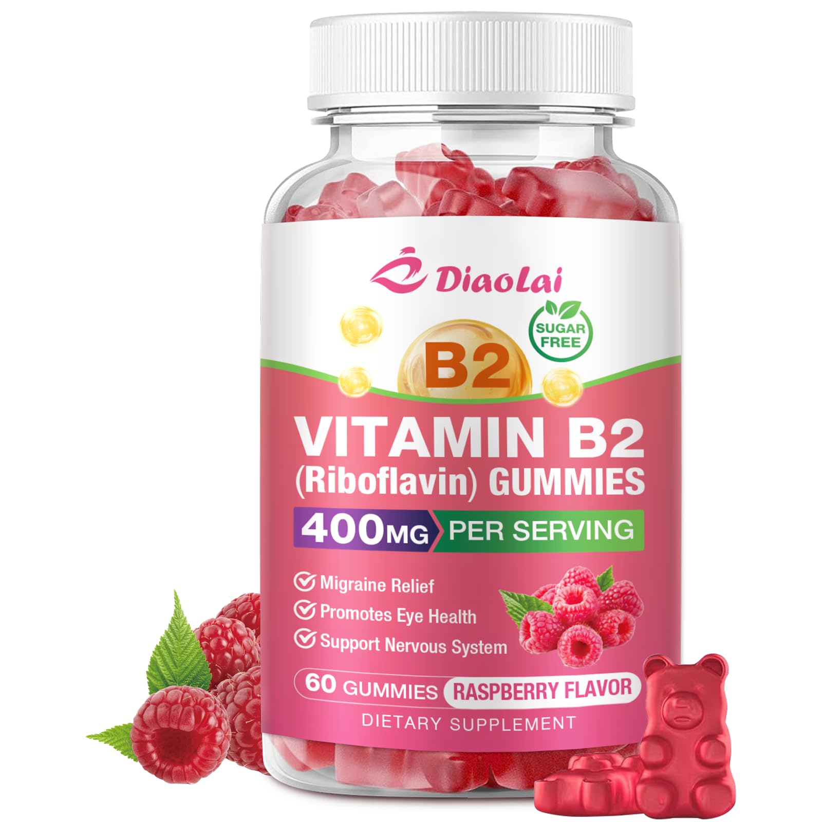 DIAOLAI Vitamin B2 gummies packaging front view