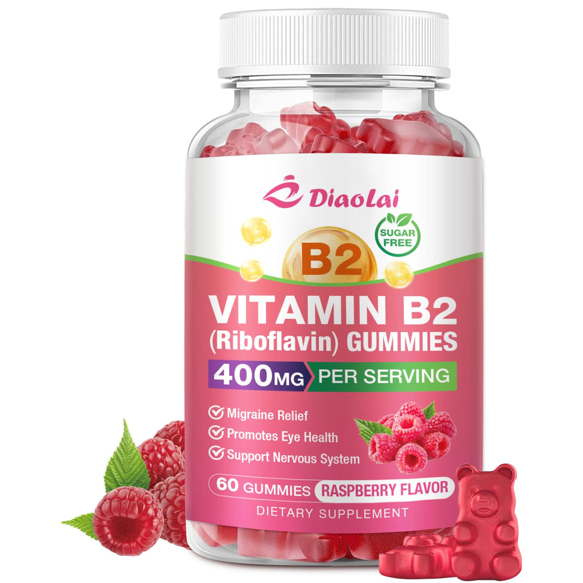 DIAOLAI Vitamin B2 gummies packaging front view