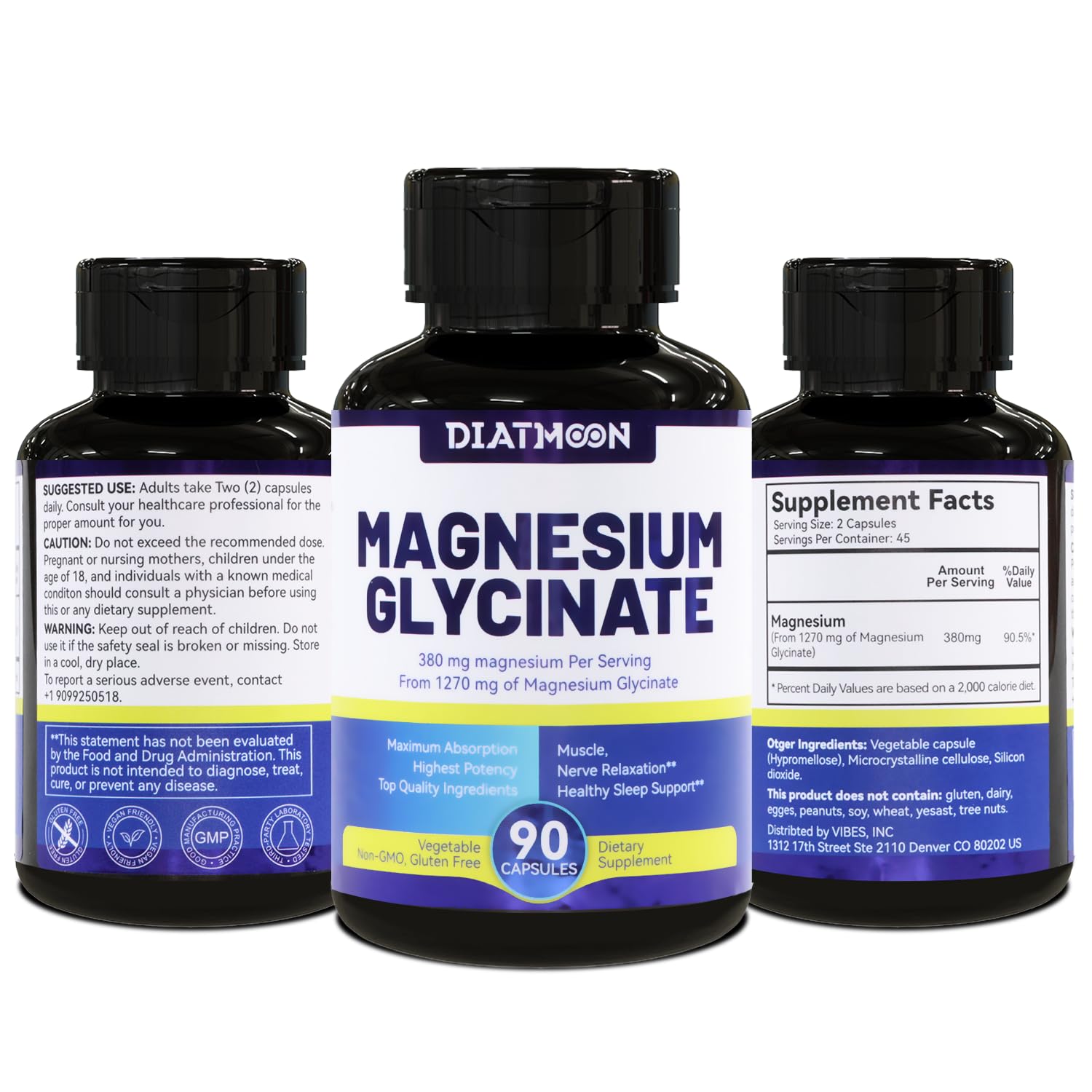 DIATMOON Magnesium Glycinate Capsules in a lifestyle setting